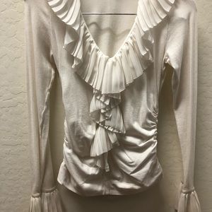 White ruffle top